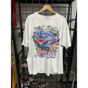 Vintage 2002 Lowes Racing Charlotte NASCAR AOP Distressed T Shirt Size 2XL
